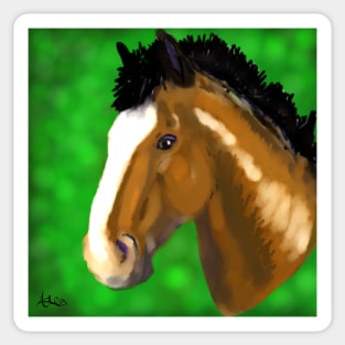 Clydesdale on Green Sticker